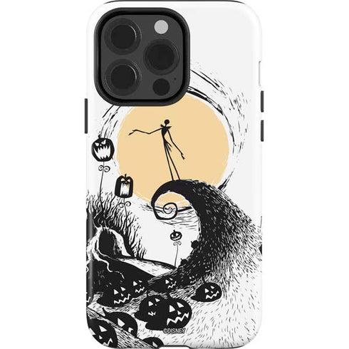 Disney The Nightmare Before Christmas Jack on Spiral Hill Art iPhone 15 Pro Impact Case